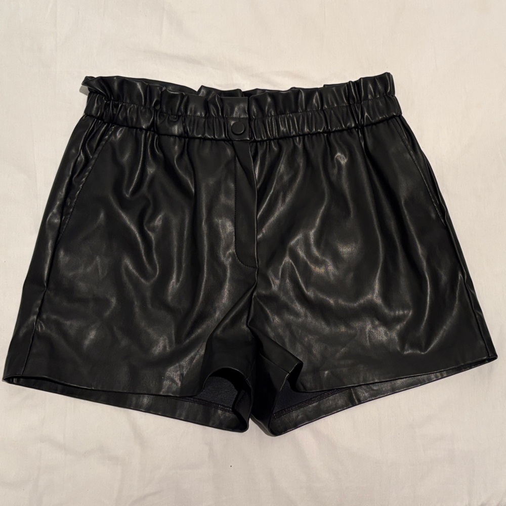 Faux Leather High Waist Shorts
